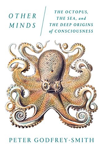 Cover of Other Minds by Peter Godfrey-Smith, featuring an octopus illustration against a blue background.