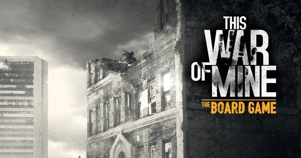 Cover art for This War of Mine: The Board Game, showing a war-torn cityscape in muted greys.